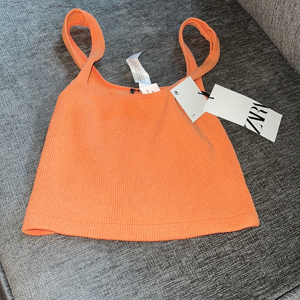 Zara orange crop top